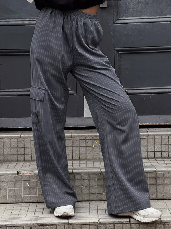 Street Pinstripe Cargo Pants sold by COMMENSE
