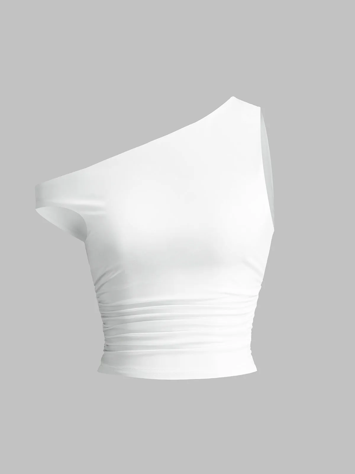 Solid One-Shoulder Sleeveless Short Top sold by COMMENSE product image thumbnail 4