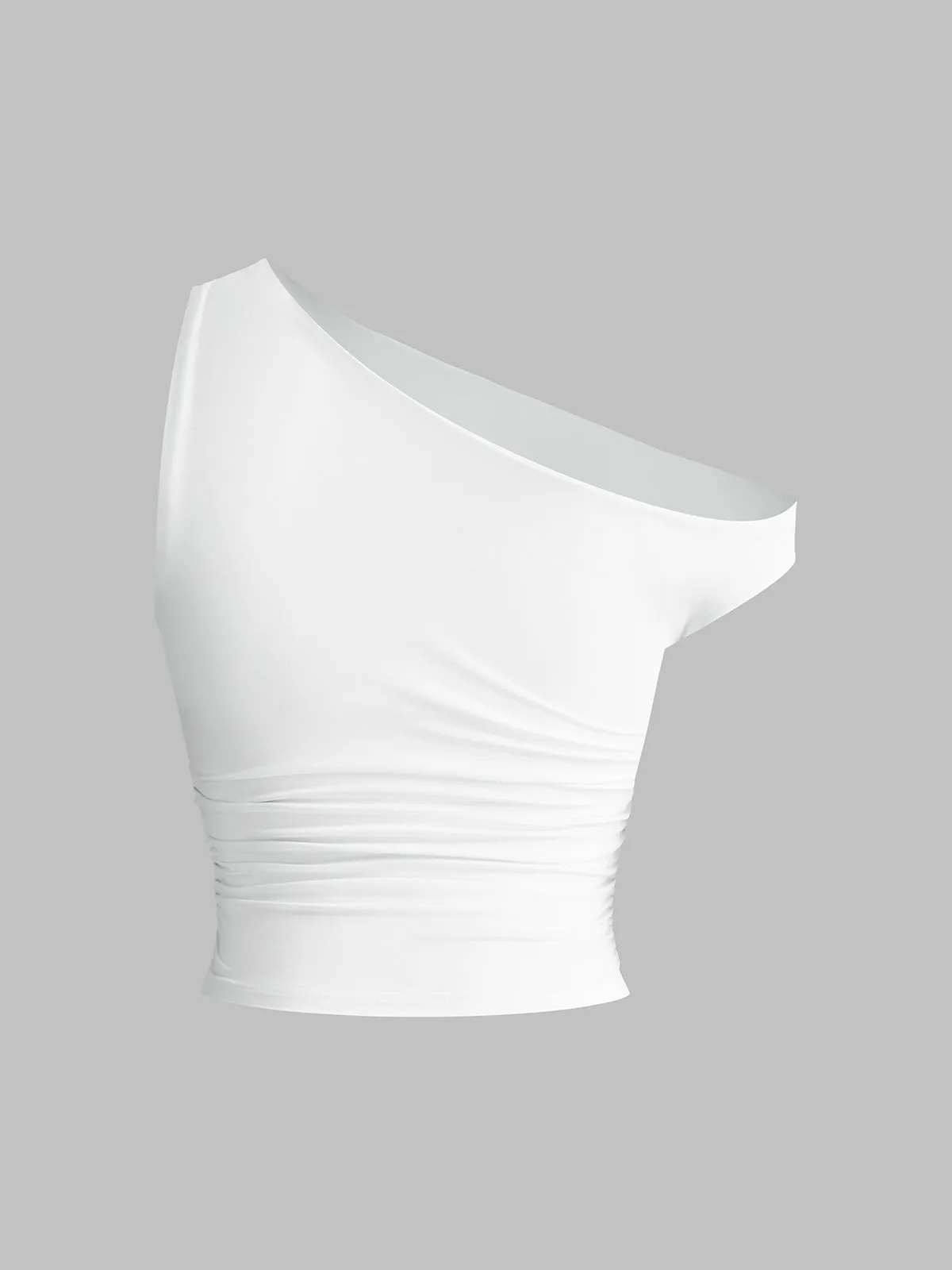 Solid One-Shoulder Sleeveless Short Top sold by COMMENSE product image thumbnail 5