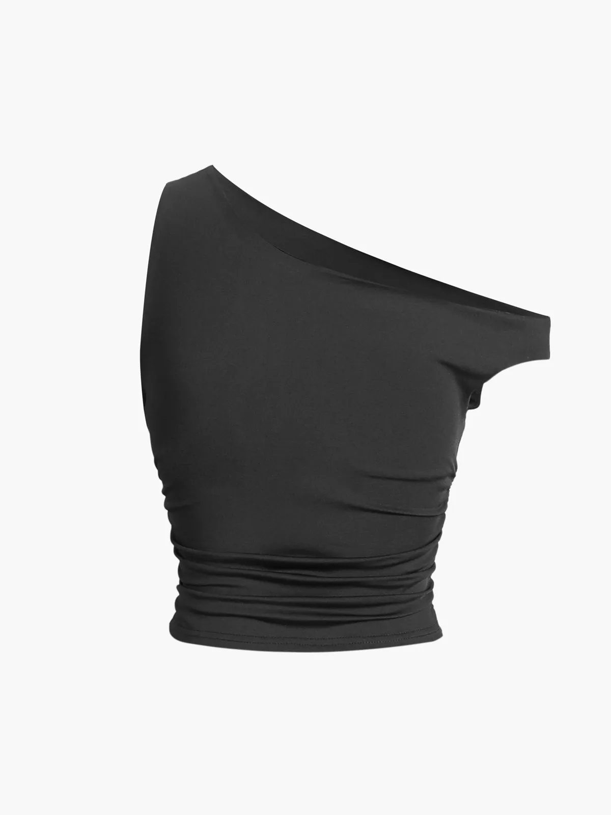 Solid One-Shoulder Sleeveless Short Top sold by COMMENSE product image thumbnail 2