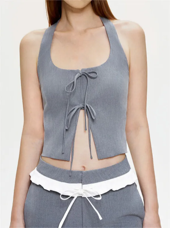 Knotted Halter Tank Top sold by COMMENSE