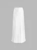 Ivory Glow Satin Maxi Skirt sold by COMMENSE