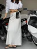 Ivory Glow Satin Maxi Skirt sold by COMMENSE