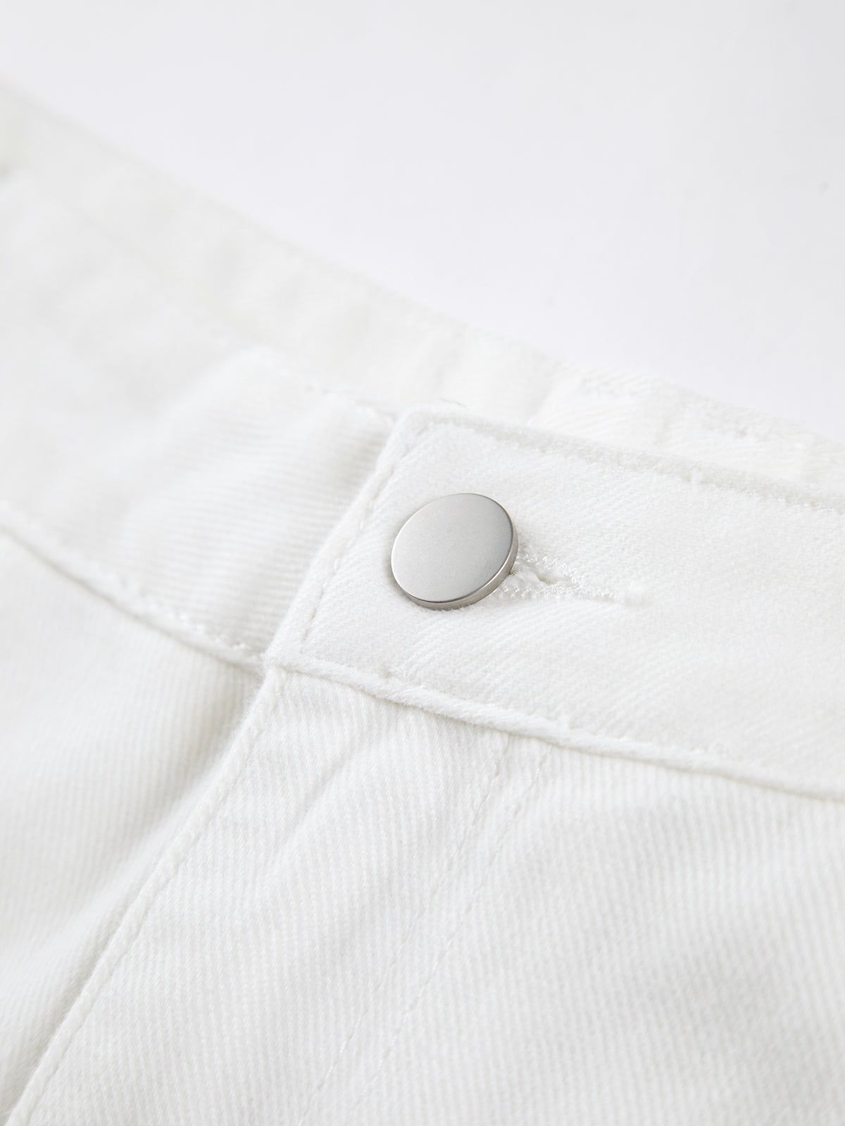 Buttoned White Denim Wide Leg Jeans sold by COMMENSE product image thumbnail 3