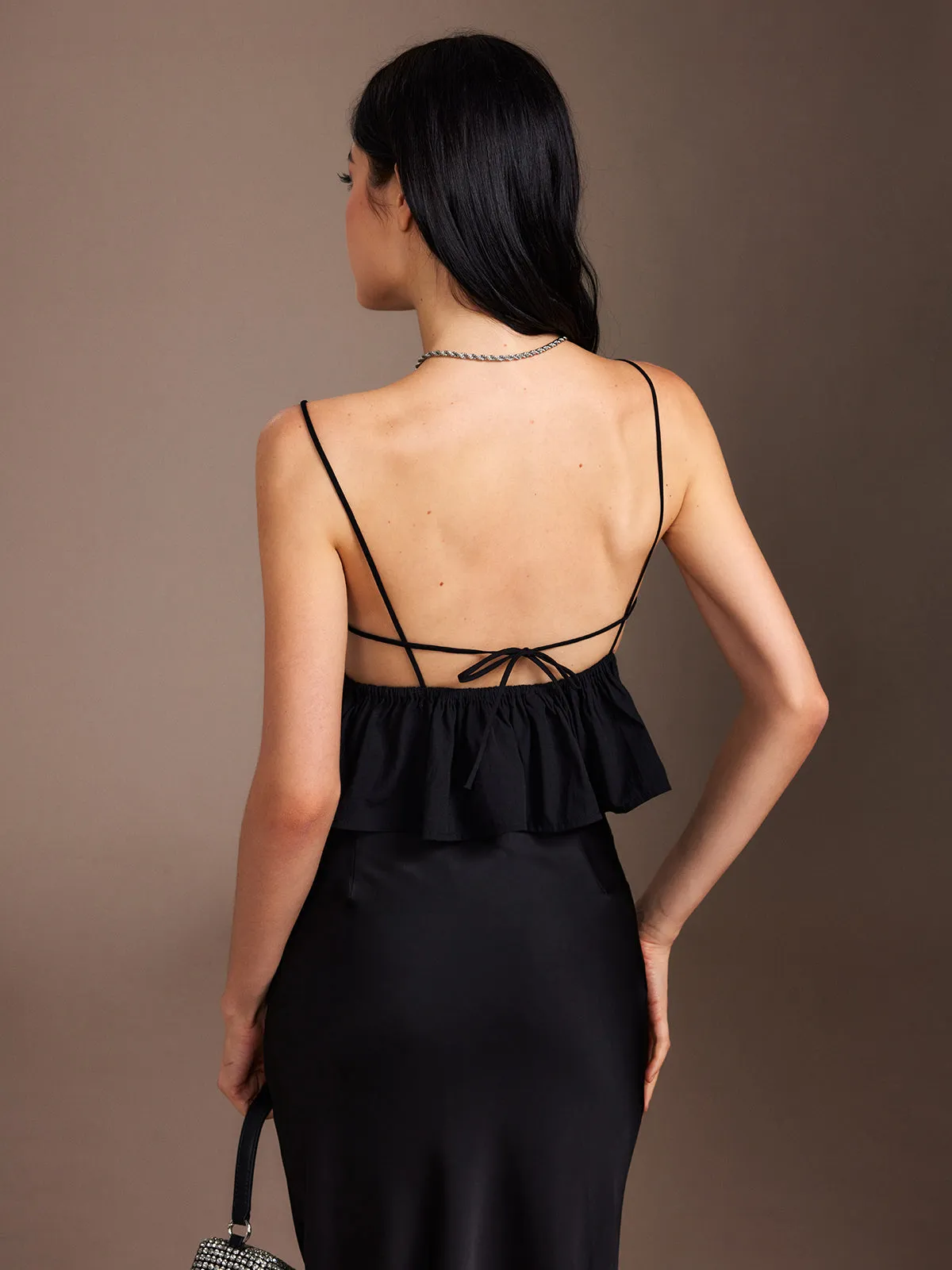 Flower Backless Ruffle Cami Top sold by COMMENSE product image thumbnail 5