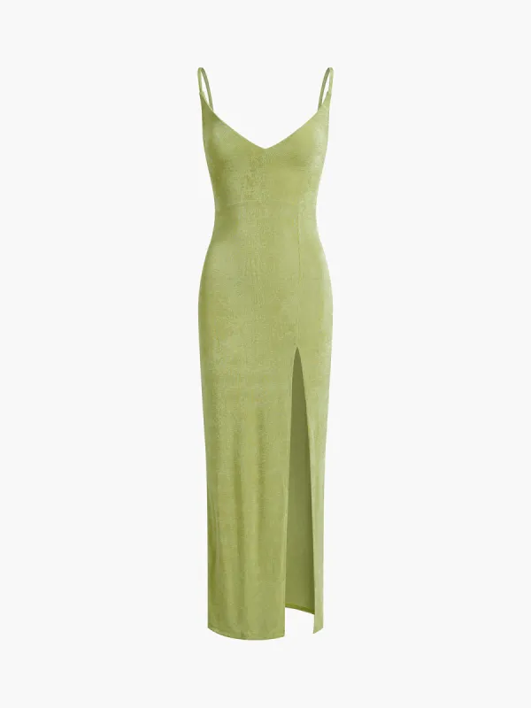 Strap Slit Midi Dress sold by COMMENSE