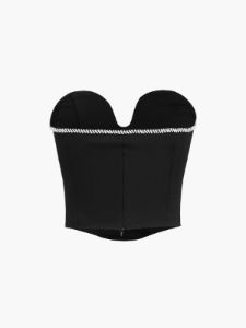 Rhinestone Sweetheart Crop Tube Top sold by COMMENSE
