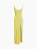 Strap Slit Midi Dress sold by COMMENSE