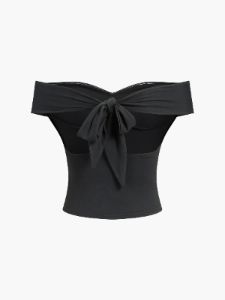Sweetheart Open Back Tied Crop Top sold by COMMENSE