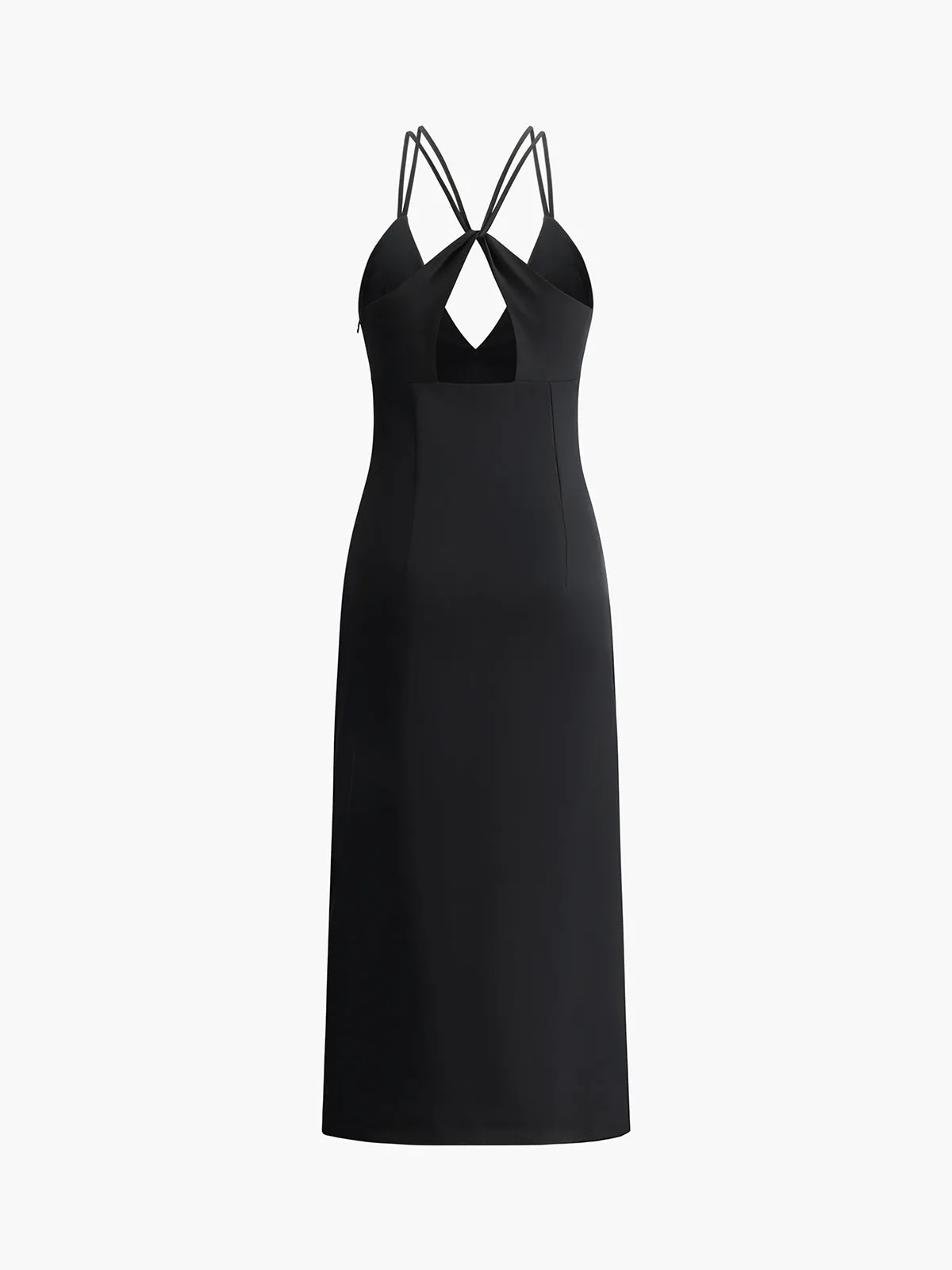 Crisscross Backless V-Neck Midi Dress sold by COMMENSE product image thumbnail 2