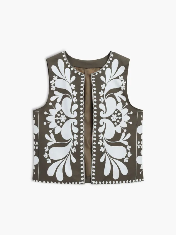 Cowboy Floral Vest sold by COMMENSE