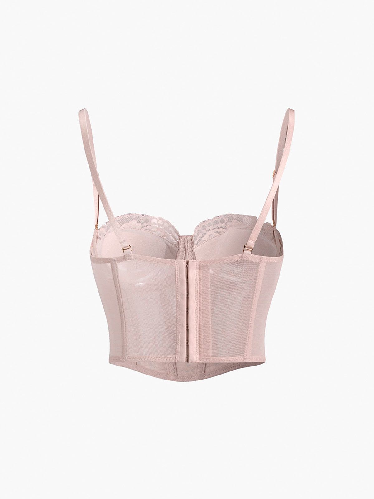 Floral Lace Satin Crop Corset Top sold by COMMENSE product image thumbnail 2