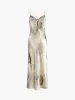 Ink Painting Print  Backless Crisscross Cami Midi Dress sold by COMMENSE