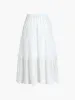 Embroidery Romantic Pleated Midi Skirt sold by COMMENSE