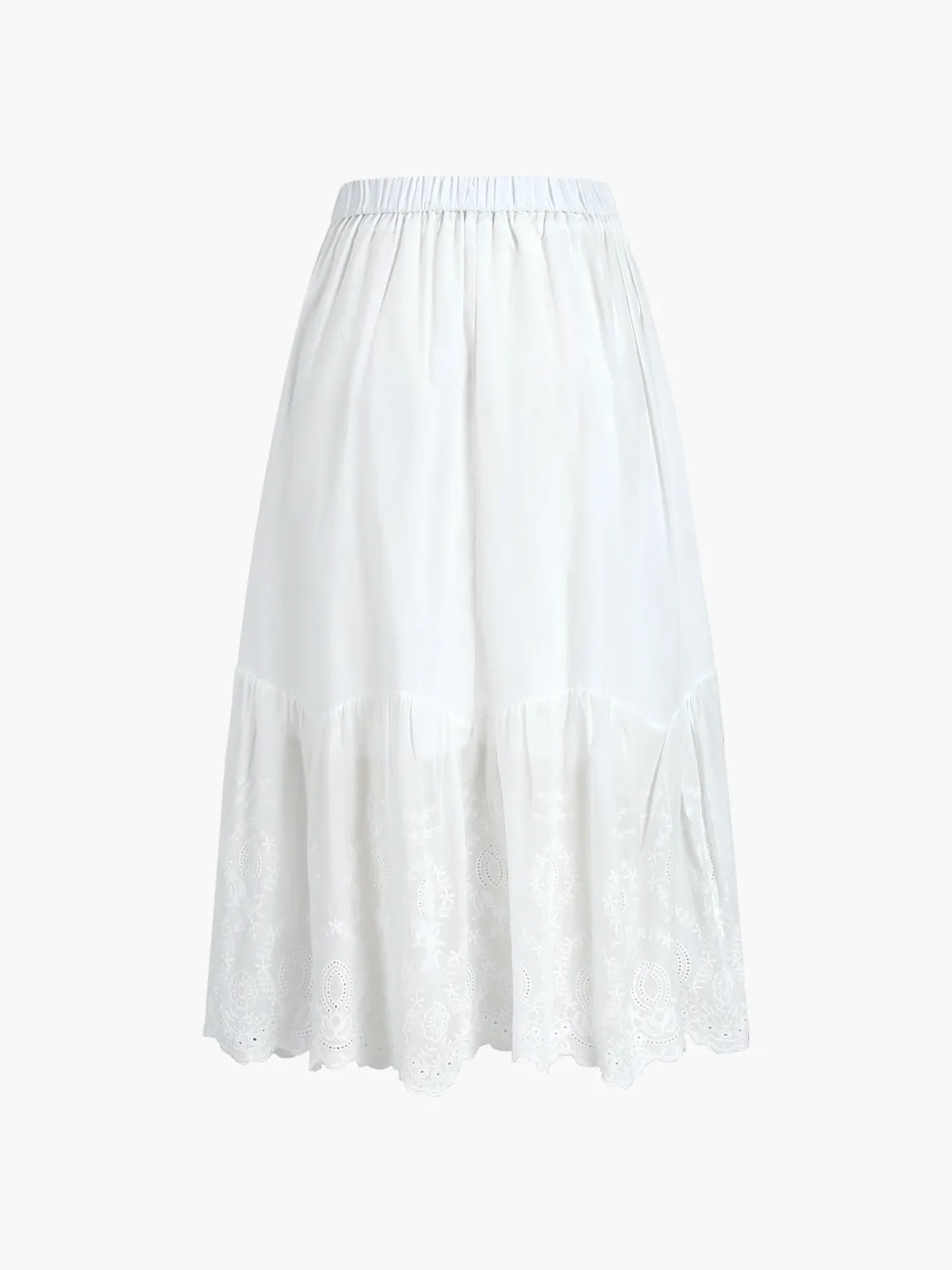Embroidery Romantic Pleated Midi Skirt sold by COMMENSE product image thumbnail 2