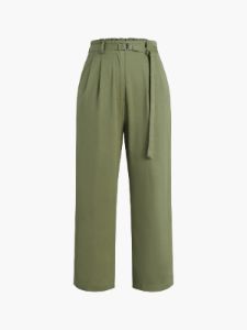 Belted Cropped Straight Leg Pants sold by COMMENSE