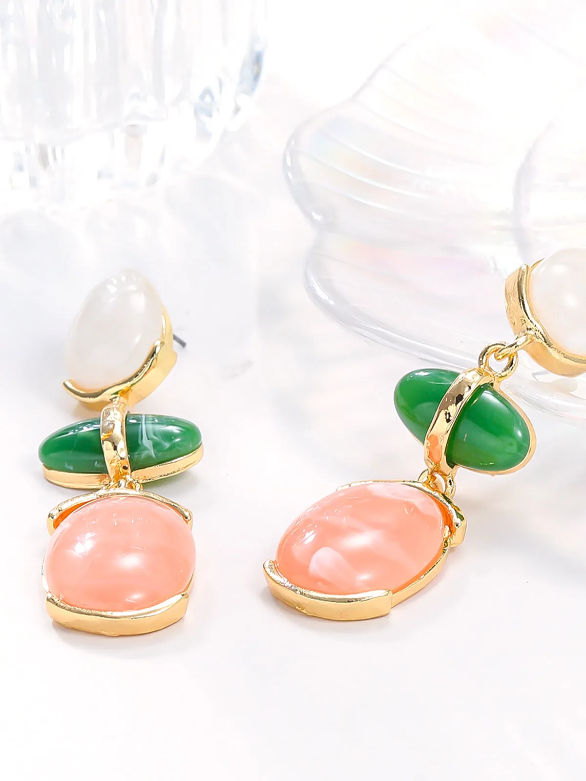 Colorful Rhinestone Pendant Earrings sold by COMMENSE product image thumbnail 3