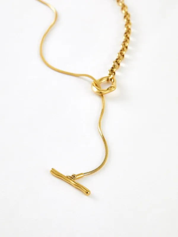 Golden Lariat Y-Necklace sold by COMMENSE