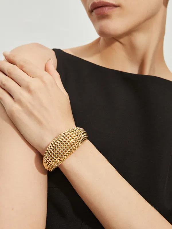 Vintage Hollow Out Beaded Open Bracelet made by COMMENSE