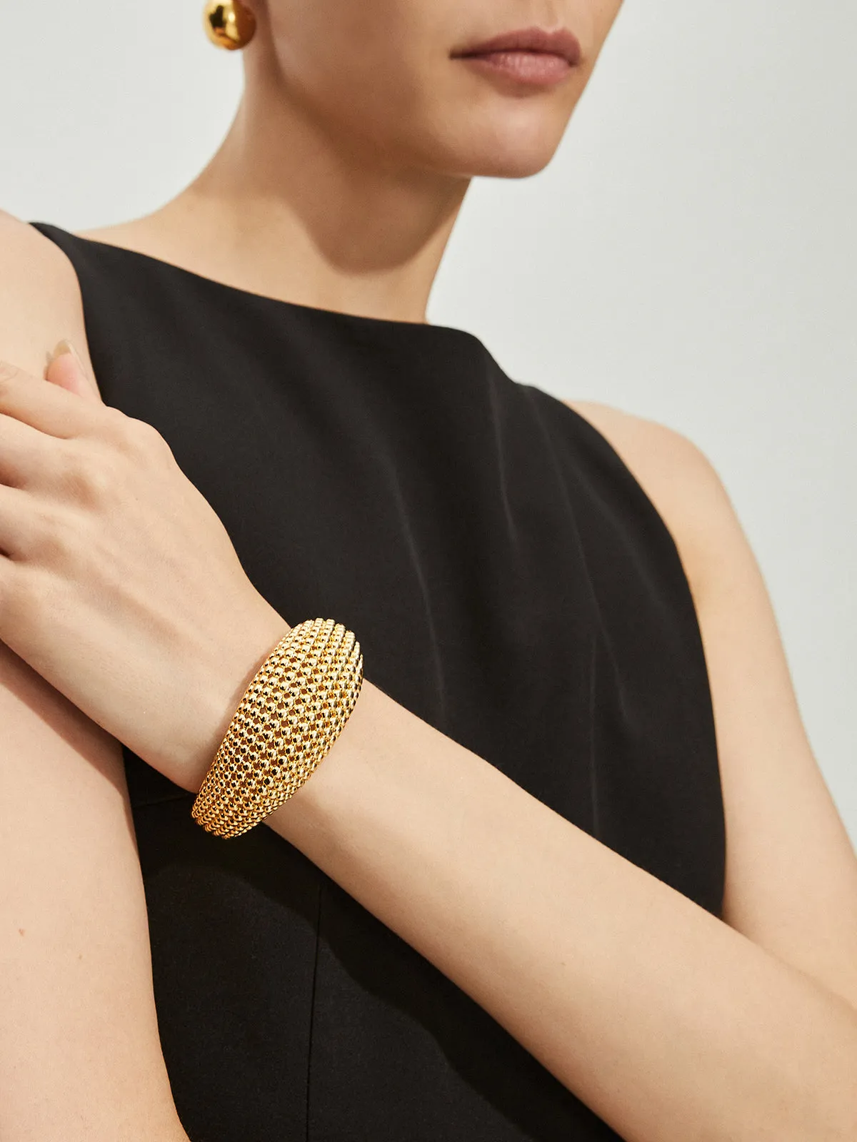 Vintage Hollow Out Beaded Open Bracelet sold by COMMENSE product image thumbnail 2