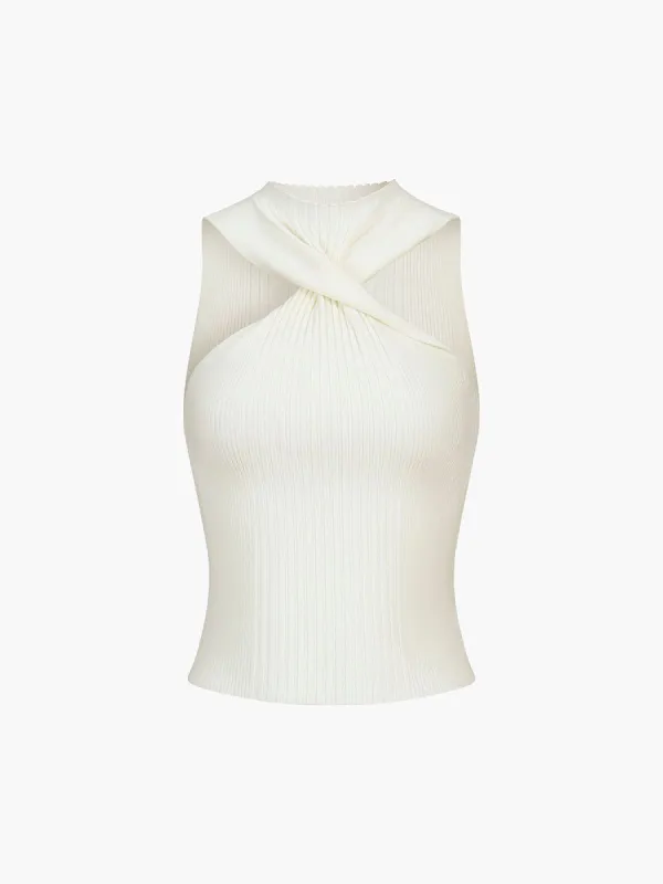 Rib Twist Tank Top sold by COMMENSE