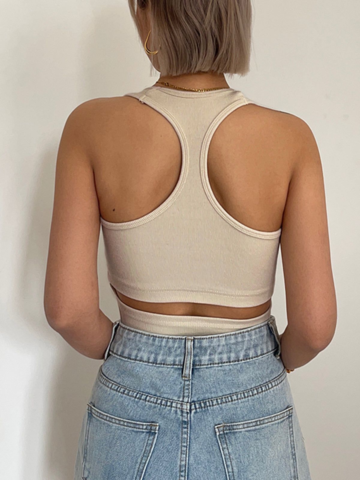 Back Cutout Crop Tank Top sold by COMMENSE product image thumbnail 5