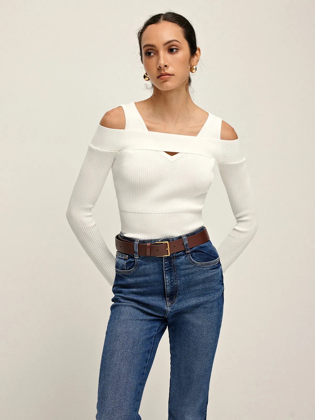 Plain Ribbed Design Pullover Sweater sold by COMMENSE product image thumbnail 3