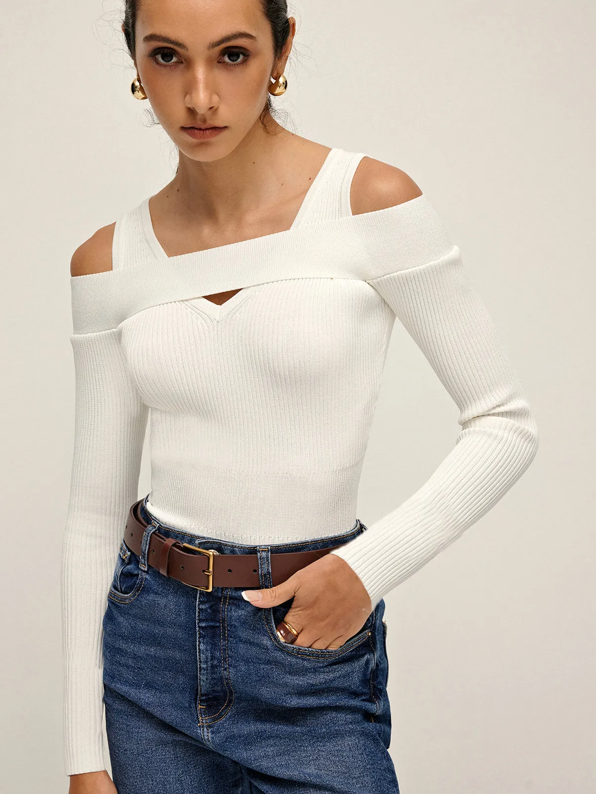 Plain Ribbed Design Pullover Sweater sold by COMMENSE product image thumbnail 4