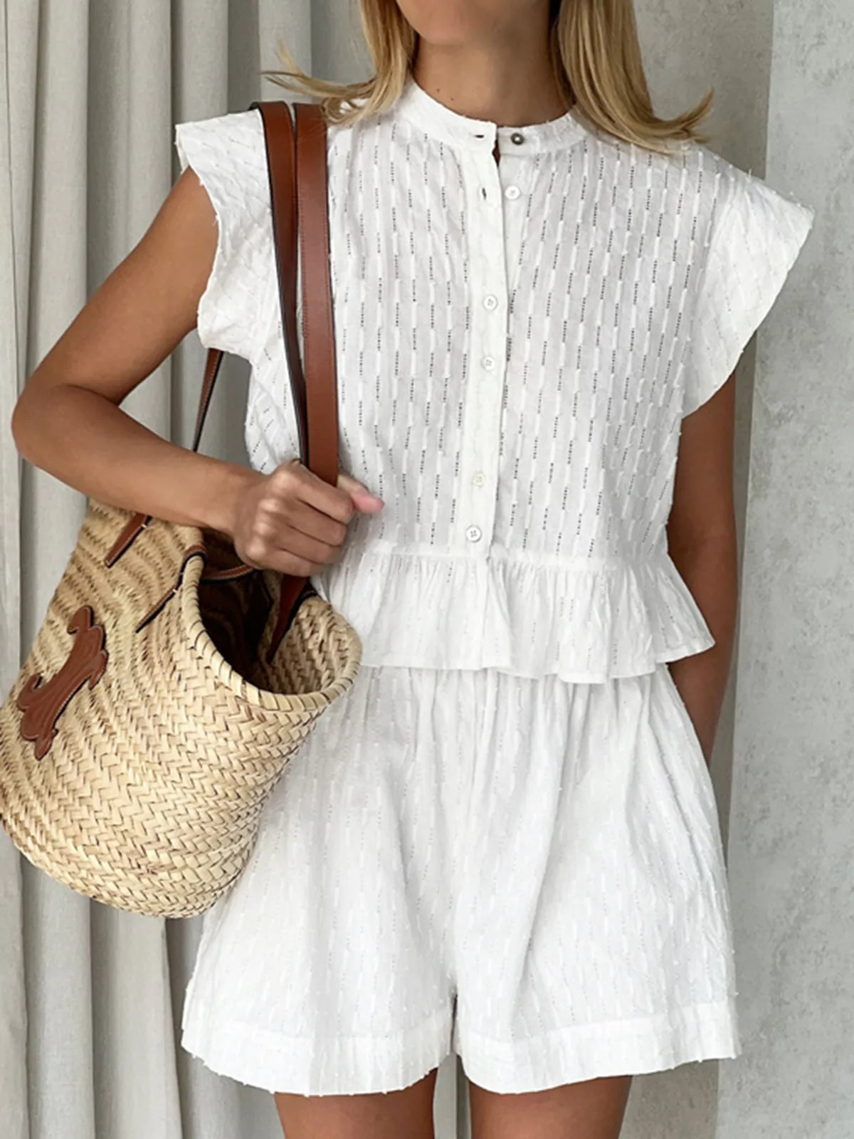 Short Sleeve Cotton Shorts Set sold by COMMENSE product image thumbnail 2