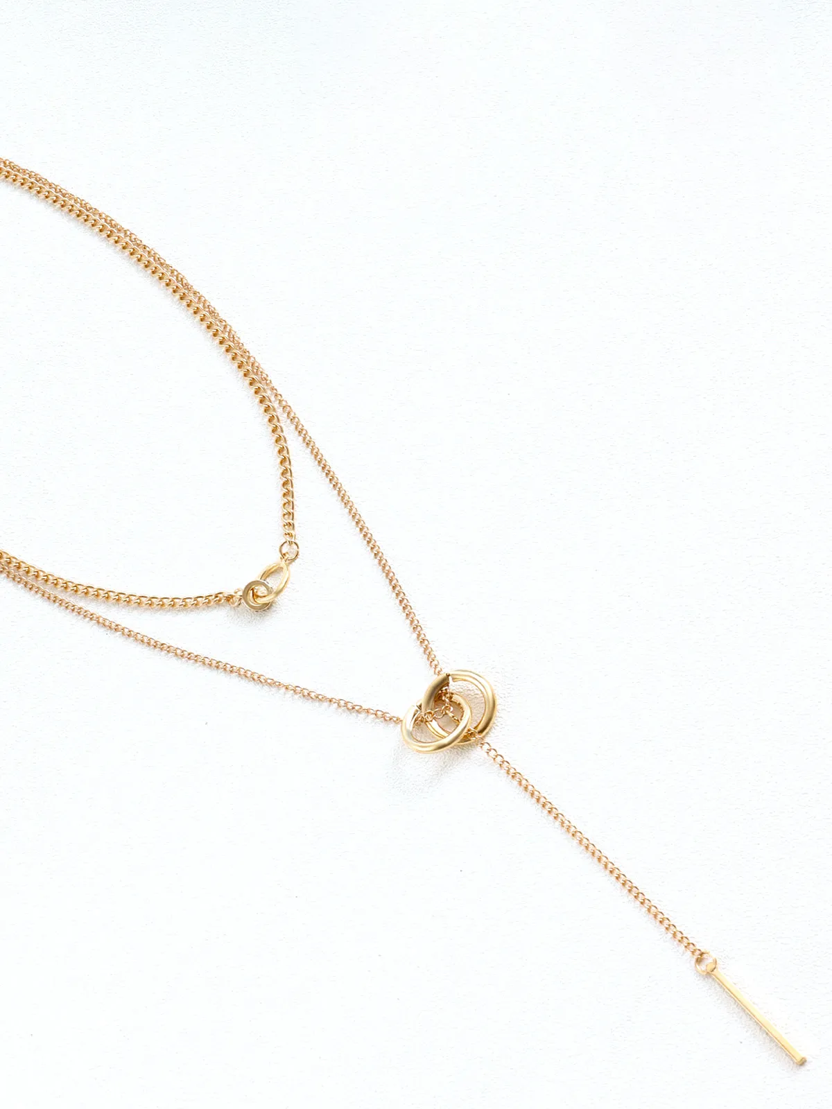 Double Circle Tassel Necklace sold by COMMENSE product image thumbnail 2