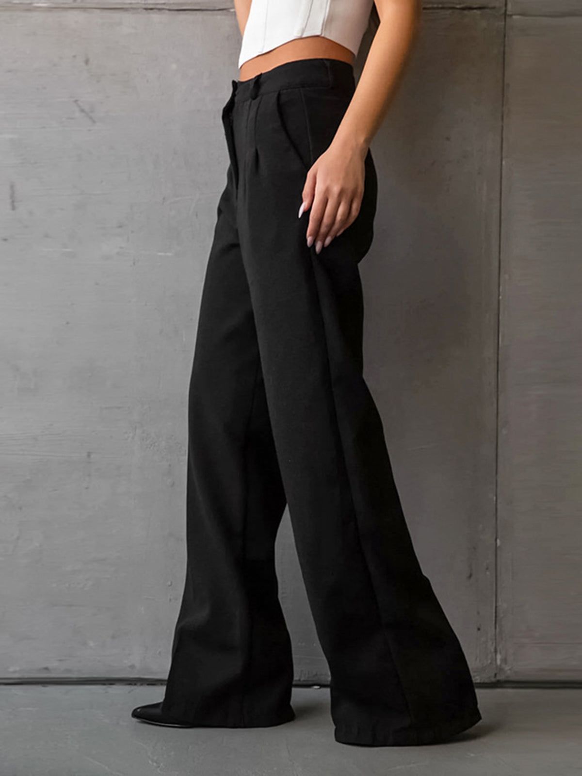 Soho Buttoned Wide Leg Pants sold by COMMENSE product image thumbnail 4