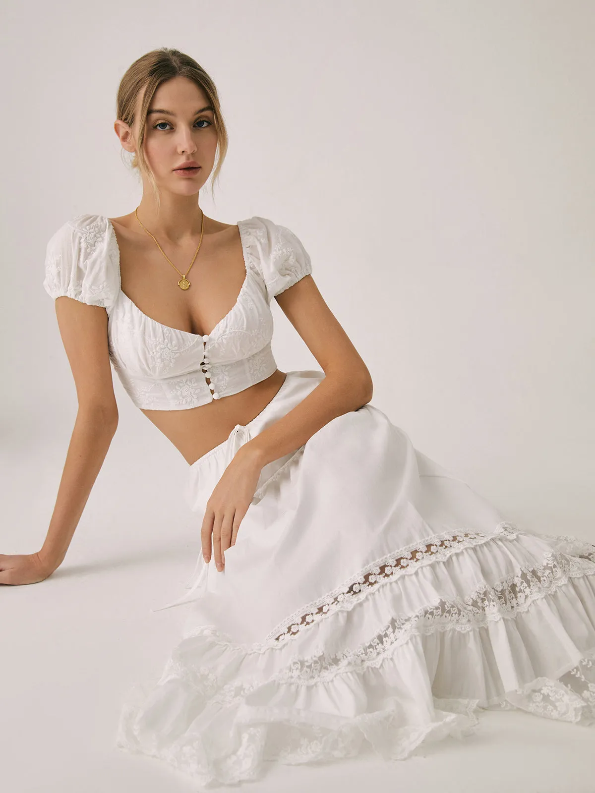 Solid Cotton Elegant Crop Blouse sold by COMMENSE product image thumbnail 5