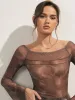Sheer Long Sleeve Top sold by COMMENSE