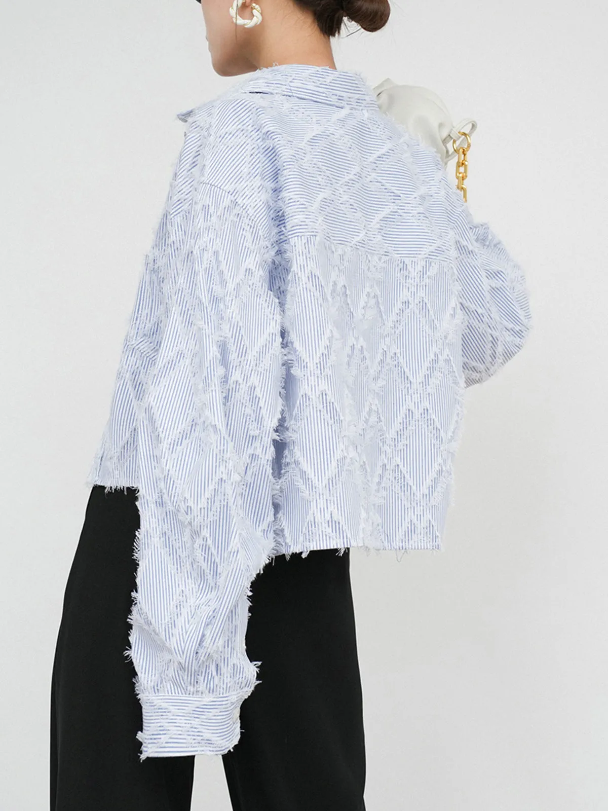 Diamond Pattern With Tassel Line Shirt sold by COMMENSE product image thumbnail 5