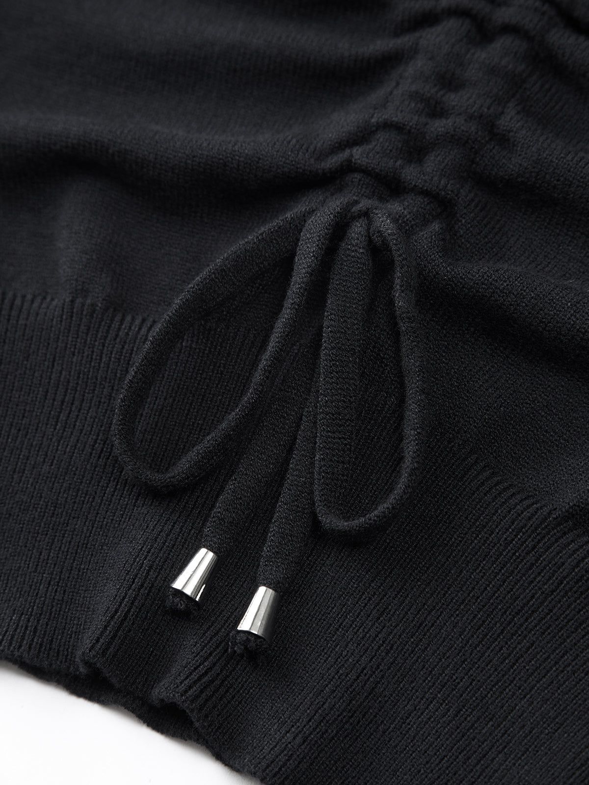 Leisurely Drawstring Puff Sleeve Knit Top sold by COMMENSE product image thumbnail 6