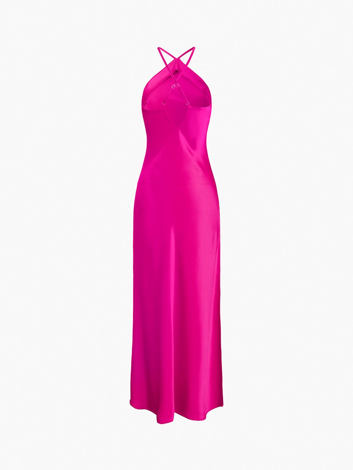 Criss Cross Zippered Satin Midi Dress1 sold by COMMENSE product image thumbnail 2