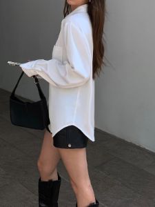 Satin Button Down Shirt sold by COMMENSE