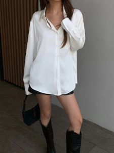 Satin Button Down Shirt sold by COMMENSE