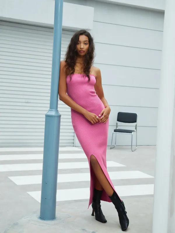 Strawberry Tube Midi Sweater Dress sold by COMMENSE