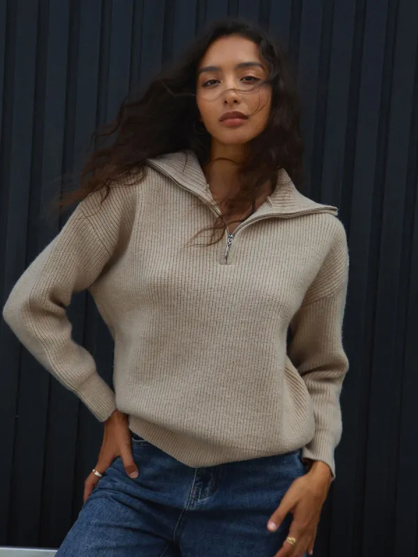 City Stroll Collared Sweater made by COMMENSE