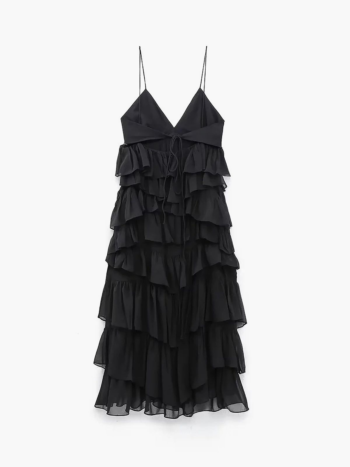 Ruffle Layered Midi Dress sold by COMMENSE product image thumbnail 3