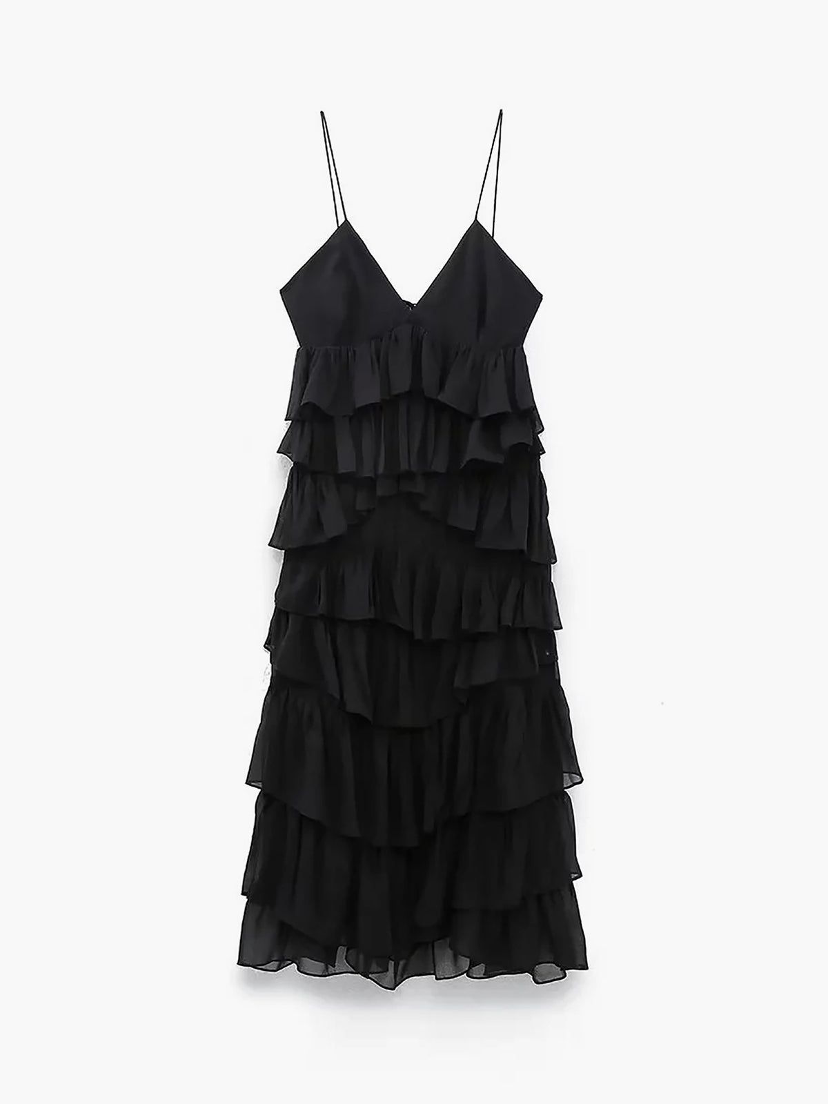 Ruffle Layered Midi Dress sold by COMMENSE