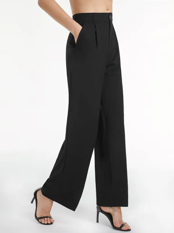 High Waisted Relaxed Straight Leg Dress Pants sold by COMMENSE