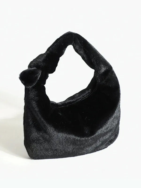 Fuzzy Knotted Handle Bag sold by COMMENSE
