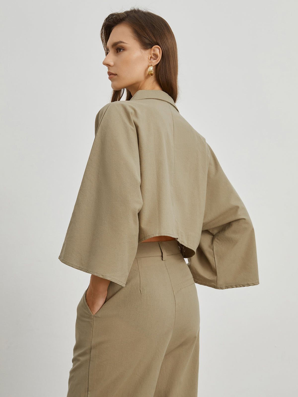 Utility Cotton Linen Tied Shirt sold by COMMENSE product image thumbnail 4