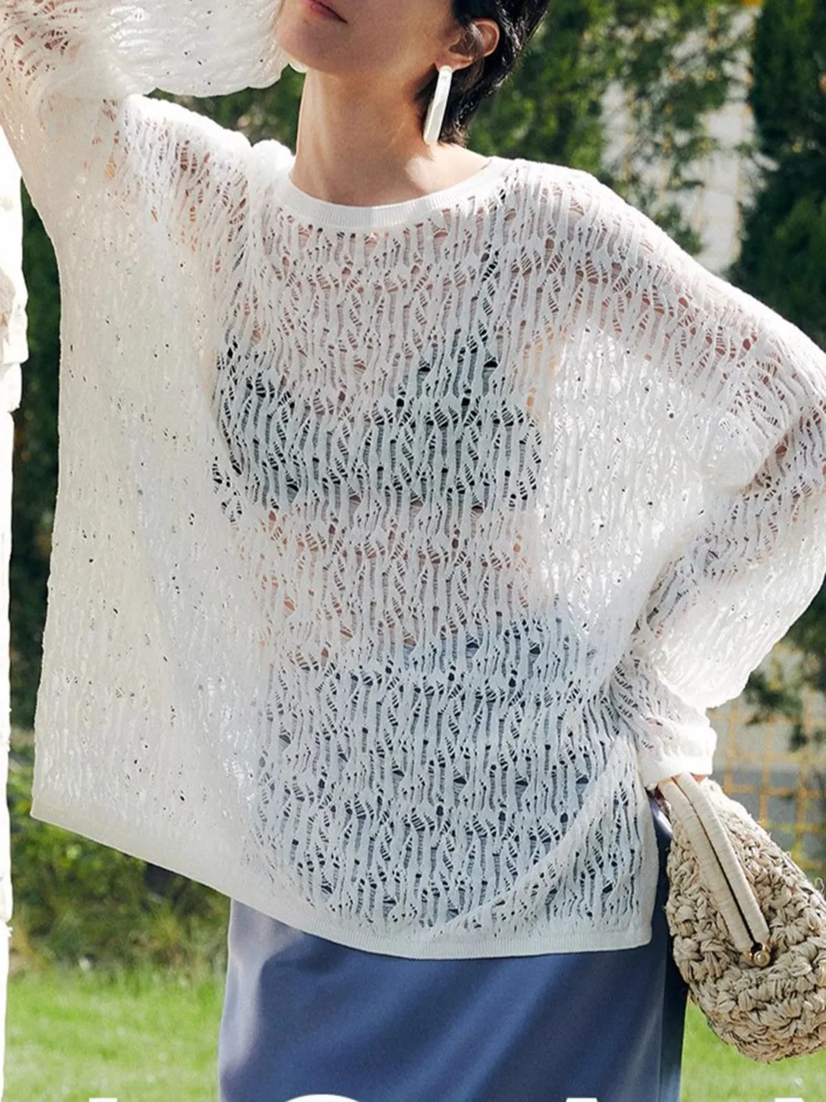 Sheer Long Sleeve Sweater sold by COMMENSE product image thumbnail 3