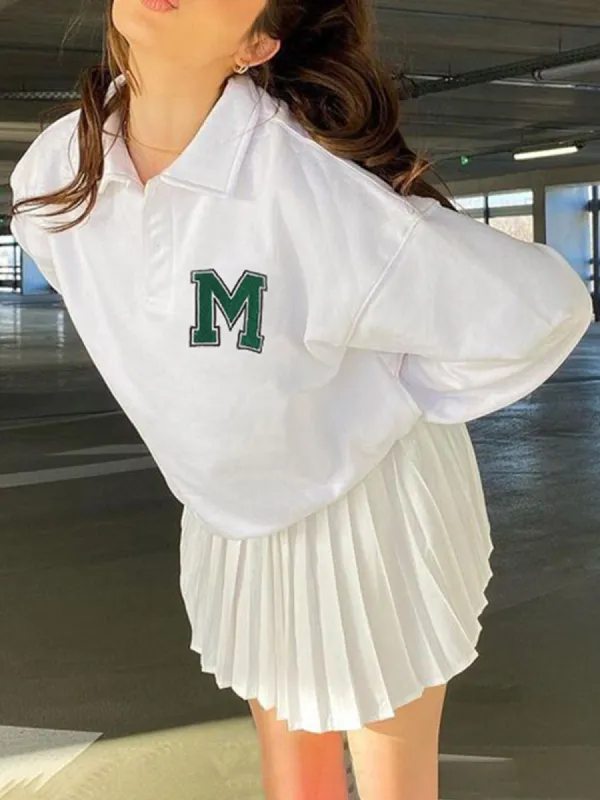 Letter Print Sweatshirt sold by COMMENSE