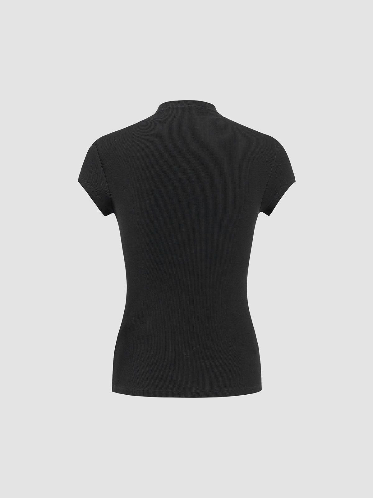 Basic Ribbed Mockneck Knit Top sold by COMMENSE product image thumbnail 4