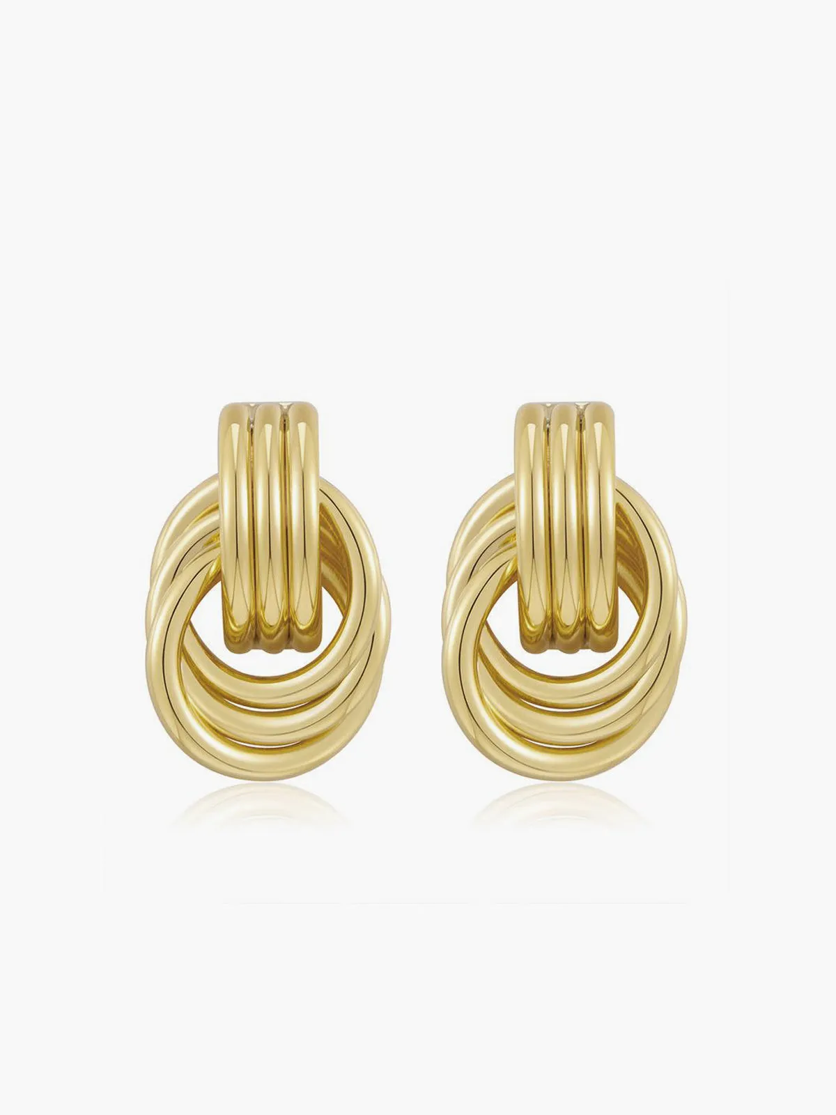 Gold Tone Multi Ring Drop Earrings sold by COMMENSE