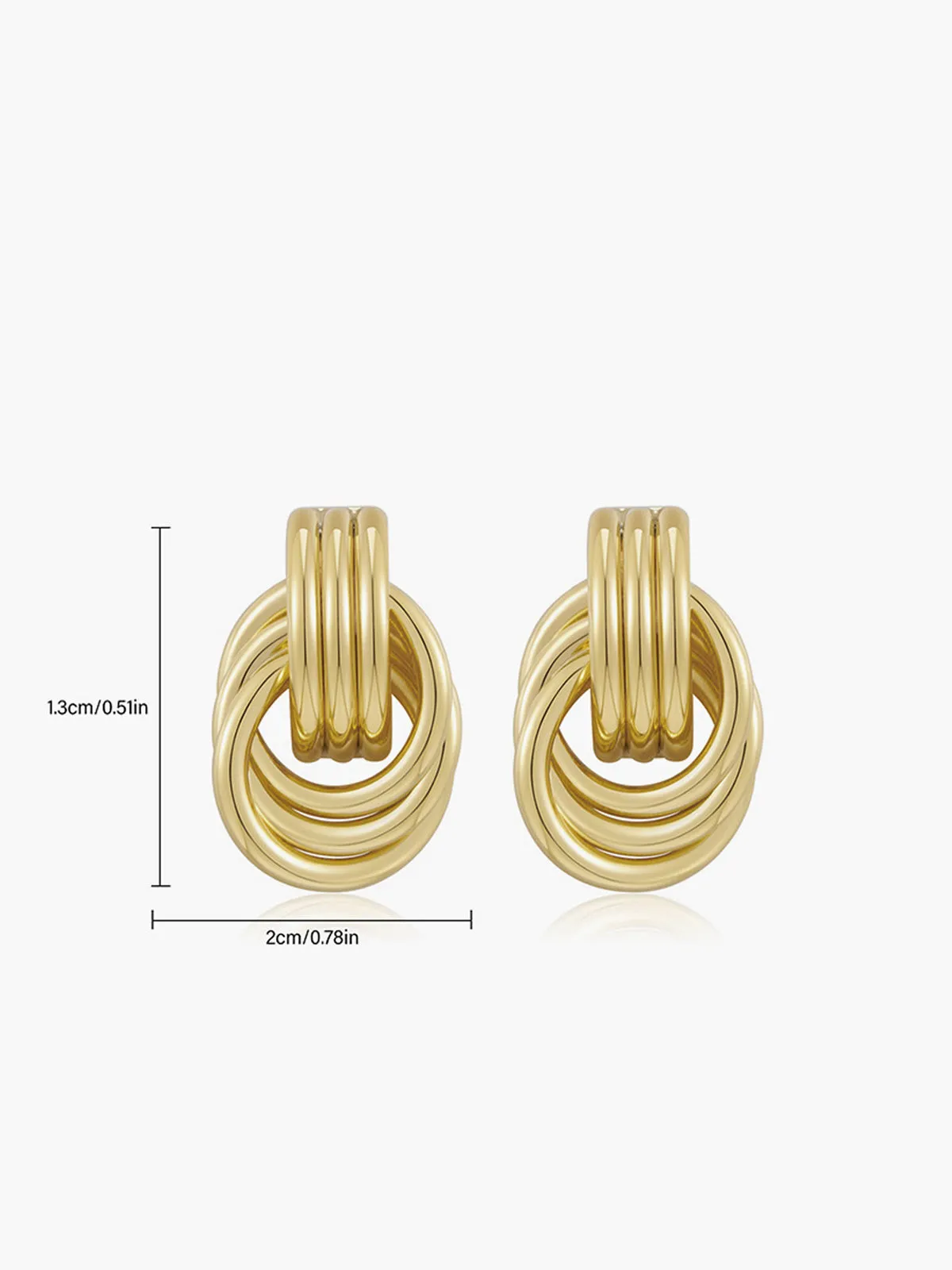 Gold Tone Multi Ring Drop Earrings sold by COMMENSE product image thumbnail 2
